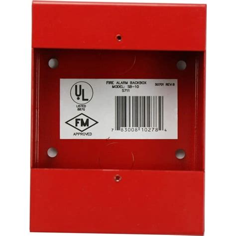 metal surfce-mount red back-box|Fire Lite Sb.